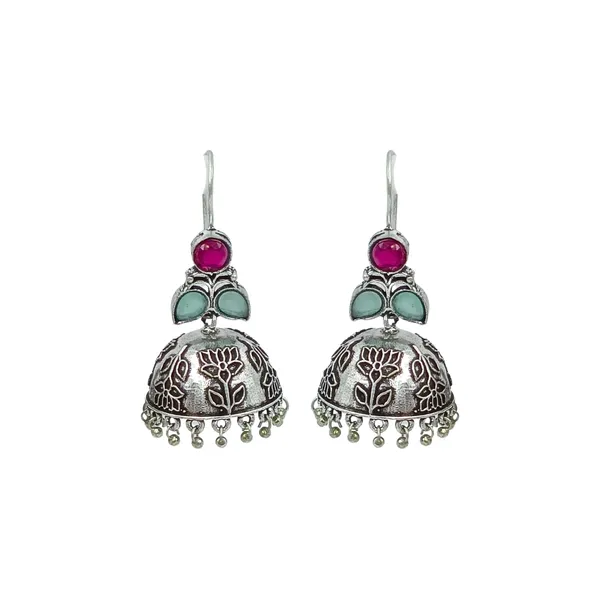 Aqua_Blue_&_Pink_Pink_&_Mint_Dangler_Style_Oxidized_Jhumka_For_Women_&_Girls