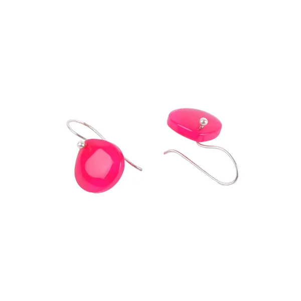 Stylish_Vibrant_Pink_Colour_Fuchsia_Chalcedony_Dangler_for_Girls_&_Women,_Natural_Stone_jewellery,_Gemstone_Jewellery