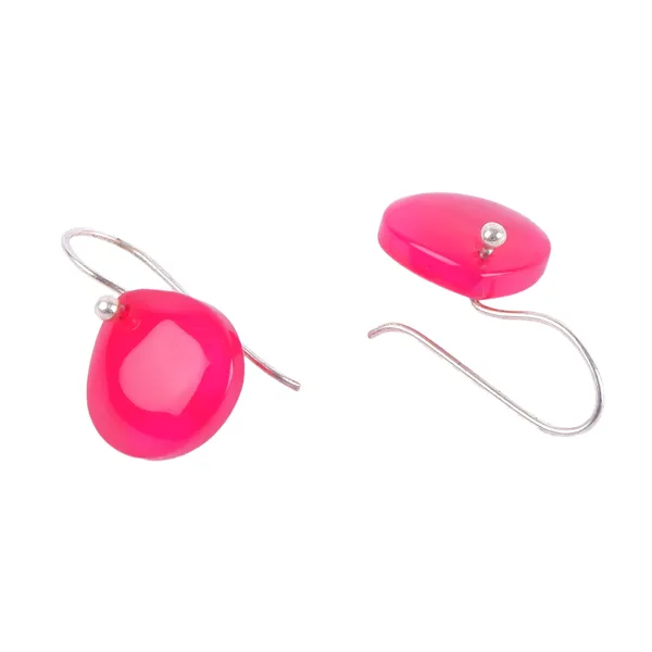 Stylish_Vibrant_Pink_Colour_Fuchsia_Chalcedony_Dangler_for_Girls_&_Women,_Natural_Stone_jewellery,_Gemstone_Jewellery