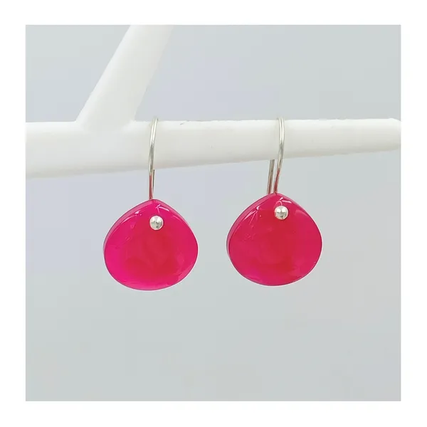 Stylish_Vibrant_Pink_Colour_Fuchsia_Chalcedony_Dangler_for_Girls_&_Women,_Natural_Stone_jewellery,_Gemstone_Jewellery