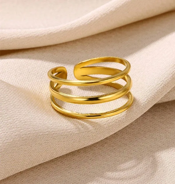 Three-Layer_Simple_Style_Ring_for_Women_&_Girls_|_Adjustable_Stainless_Steel_Western_Jewelry
