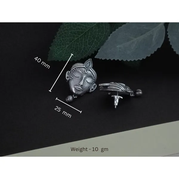 Oxidized_Human_Face_Oxidized_Stud_With_Steel_Bead_Drop_For_Women_&_Girls,_Stylish_&_Fashionable_Earring