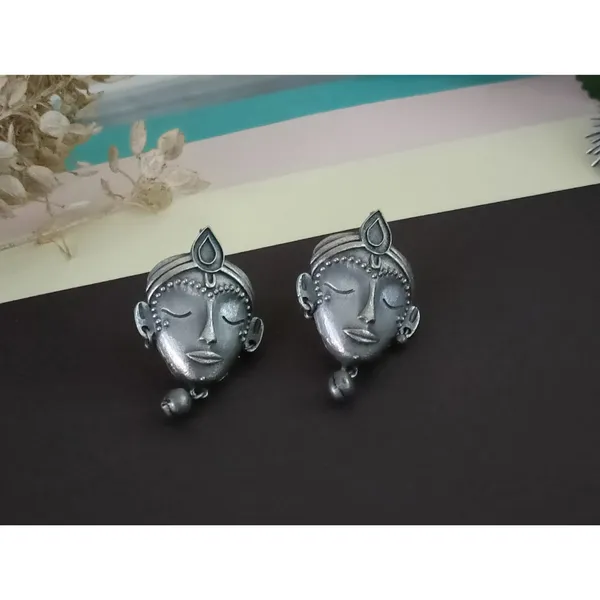 Oxidized_Human_Face_Oxidized_Stud_With_Steel_Bead_Drop_For_Women_&_Girls,_Stylish_&_Fashionable_Earring