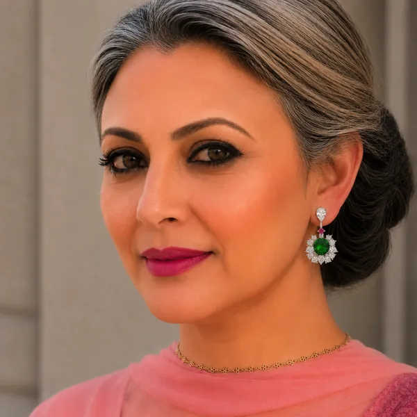 BLACKBOX_Emerald_Green,_White_&_Pink_Zircon_Drop_Earrings_for_Women_|_CZ_Dangler