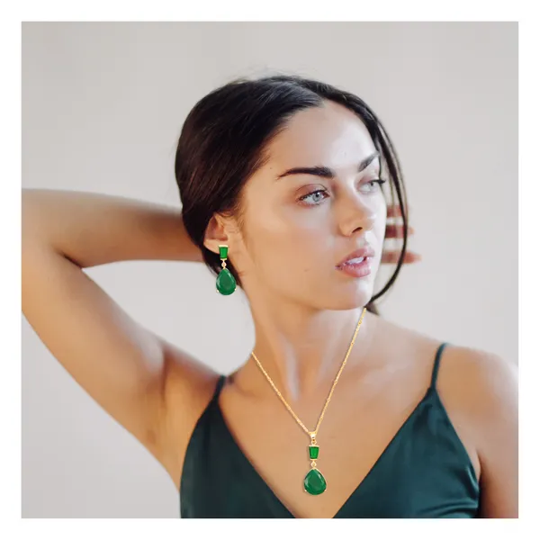 Natural_Stone_Green_Onyx_Earring_for_Women_&_Girls