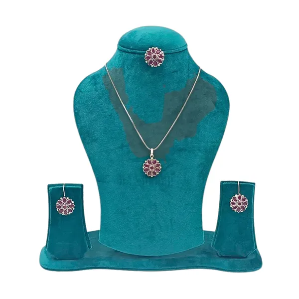 Red_Magenta_Glass_Stone_Pendant_Set_for_Women_&_Girls_|_Includes_Matching_Finger_Ring