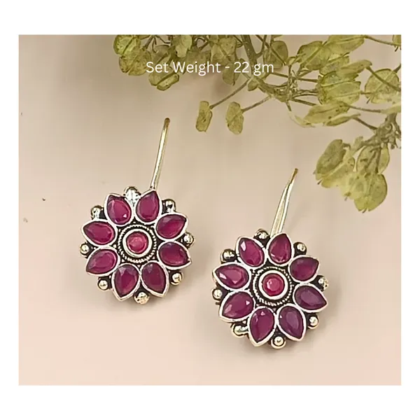 Red_Magenta_Glass_Stone_Pendant_Set_for_Women_&_Girls_|_Includes_Matching_Finger_Ring