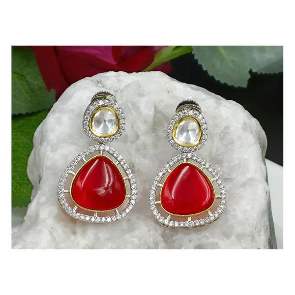 Red_Colour_Traditional_Kundan_Dangler_Earring_For_Women_&_Girls_|_Stylish_&_Fashionable_Earing
