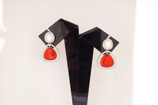 Red_Colour_Traditional_Kundan_Dangler_Earring_For_Women_&_Girls_|_Stylish_&_Fashionable_Earing