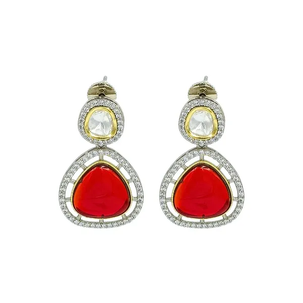 Red_Colour_Traditional_Kundan_Dangler_Earring_For_Women_&_Girls_|_Stylish_&_Fashionable_Earing