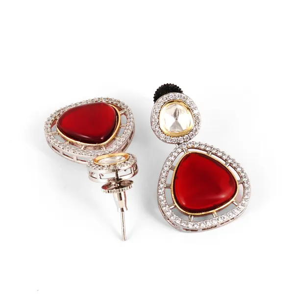 Red_Colour_Traditional_Kundan_Dangler_Earring_For_Women_&_Girls_|_Stylish_&_Fashionable_Earing