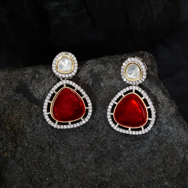 Red_Colour_Traditional_Kundan_Dangler_Earring_For_Women_&_Girls_|_Stylish_&_Fashionable_Earing