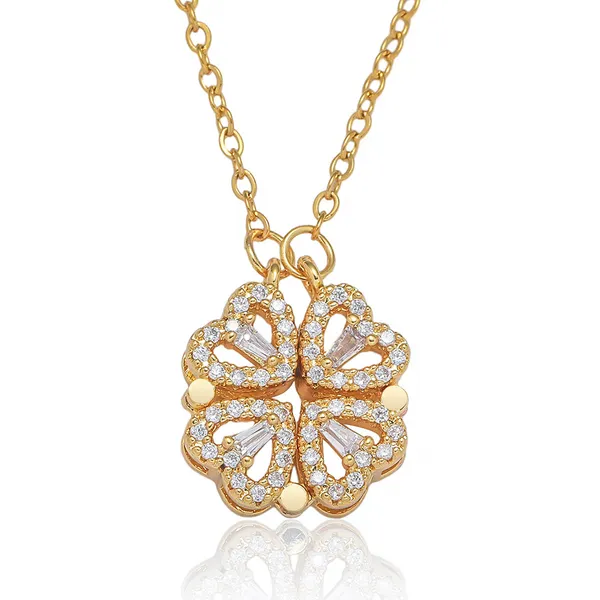 Magnetic_Four-Leaf_Clover_Heart_Necklace_|_2-in-1_Stainless_Steel_Gold_plated_Pendant_Chain_|_Women's_Trendy_&_Lucky_Charm_Jewelry