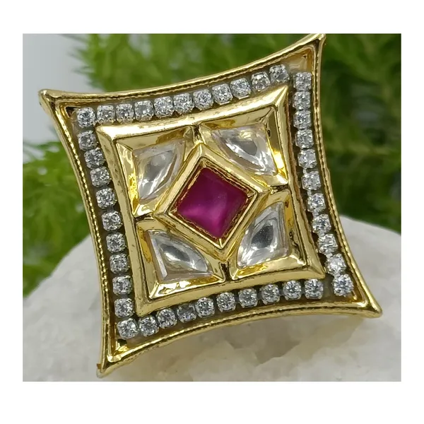 Vibrant_Pink_colour_Square_Shape_Kundan_Earring_for_Women_&_Girls,_Stylish,_Traditional_&_wedding_earrings