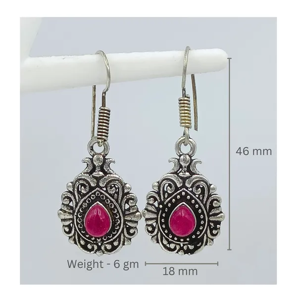 Red_stone_Oxidized_Traditional_Dangler_Earring_For_Women_&_Girls_|_Stylish_&_Fashionable_Earing