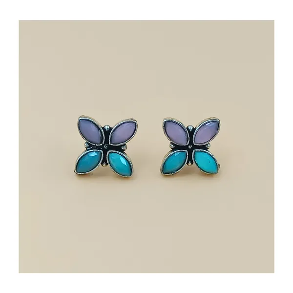 Simple_Floral_Petals_Design_Pink_&_Blue_Oxidised_Stud_for_women_&_girls,_Stylish_Fashionable_Earring