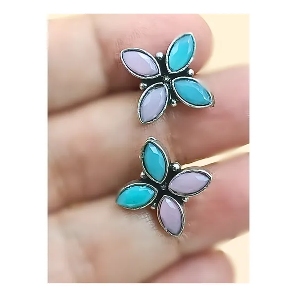 Simple_Floral_Petals_Design_Pink_&_Blue_Oxidised_Stud_for_women_&_girls,_Stylish_Fashionable_Earring