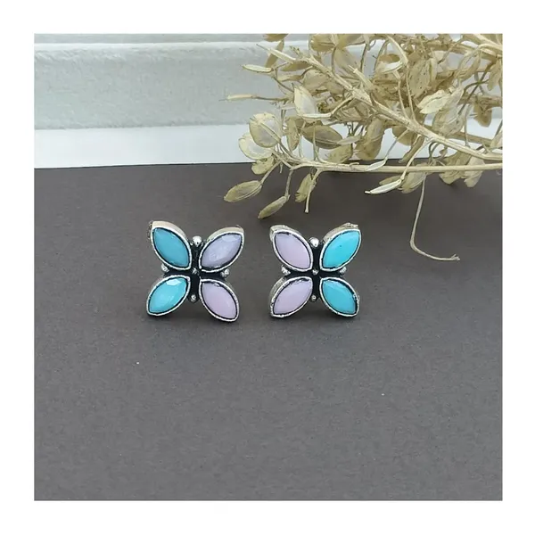 Simple_Floral_Petals_Design_Pink_&_Blue_Oxidised_Stud_for_women_&_girls,_Stylish_Fashionable_Earring