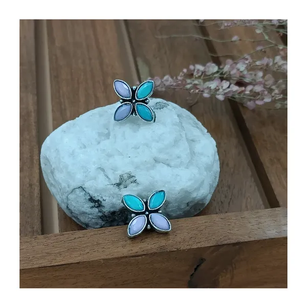 Simple_Floral_Petals_Design_Pink_&_Blue_Oxidised_Stud_for_women_&_girls,_Stylish_Fashionable_Earring