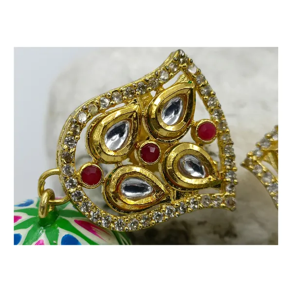 Green_colour_hand_painted_Meenakari_Jhumka_with_pearl_drop_for_Women_&_Girls,_Traditional_jewellery,_Stylish_Fashionable_Jewellery