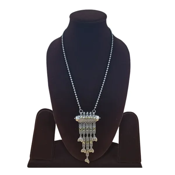 Dual_Tone_Drop_style_Long_Oxidized_Pendant_Chain_for_Women_&_Girls