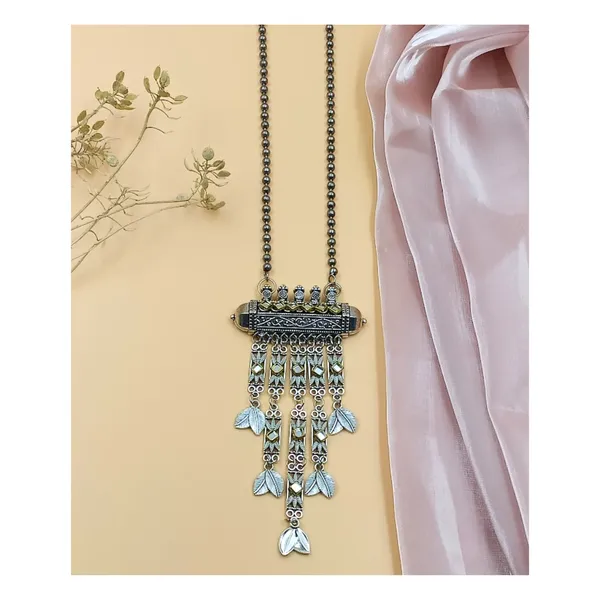 Dual_Tone_Drop_style_Long_Oxidized_Pendant_Chain_for_Women_&_Girls