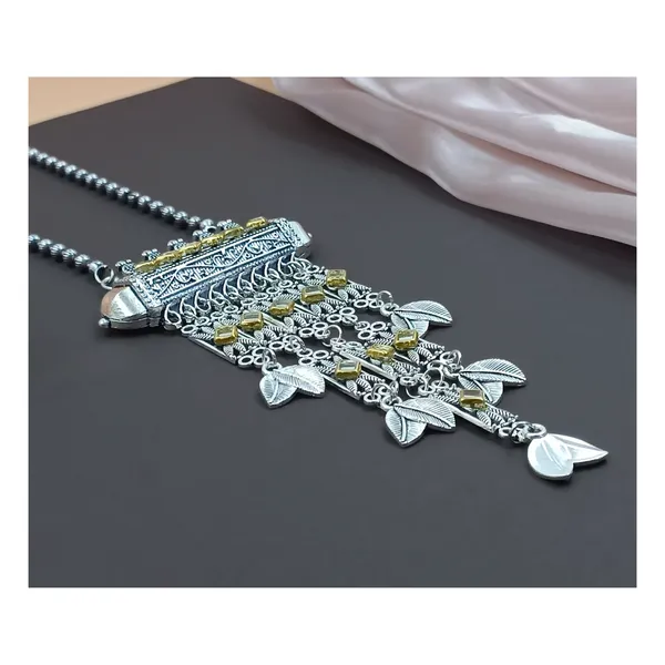 Dual_Tone_Drop_style_Long_Oxidized_Pendant_Chain_for_Women_&_Girls