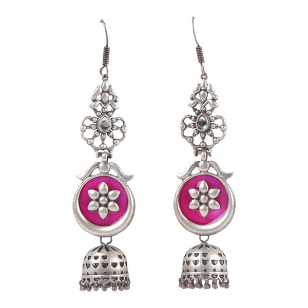 Red_Premium_Quality_Pink_Enamel_Painted_Designer_Long_Jhumka_For_Women_&_Girls