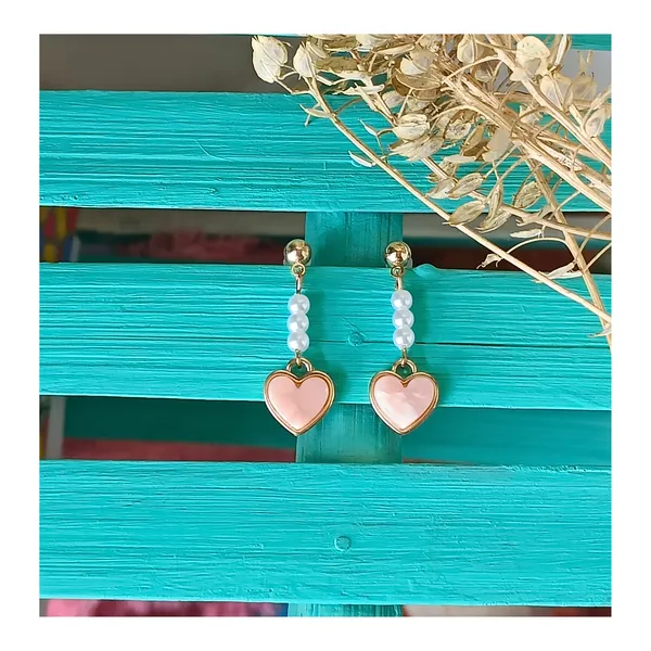 Long_Pearl_drop_Pink_Colour_Heart_Shape_Earrings_for_women_&_Girls,_Premium_Quality_Western,_Korean_Jewellery