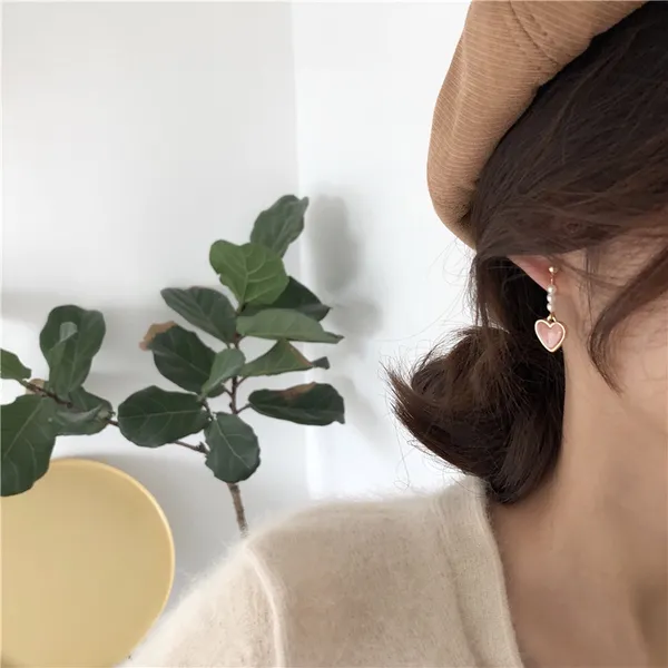 Long_Pearl_drop_Pink_Colour_Heart_Shape_Earrings_for_women_&_Girls,_Premium_Quality_Western,_Korean_Jewellery