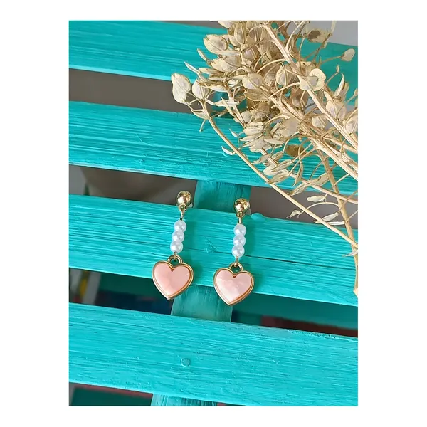 Long_Pearl_drop_Pink_Colour_Heart_Shape_Earrings_for_women_&_Girls,_Premium_Quality_Western,_Korean_Jewellery