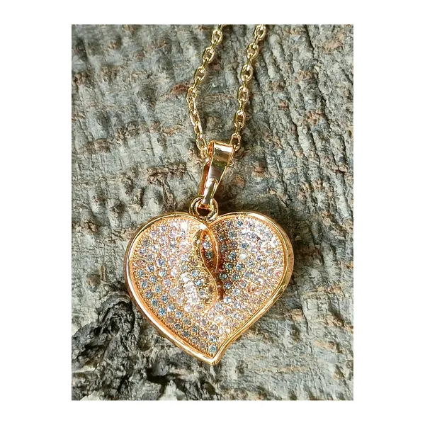 Rose_Gold_Rose_Gold_Heart_Shape__Cz_Pendant_Set_For_Women_&_Girls