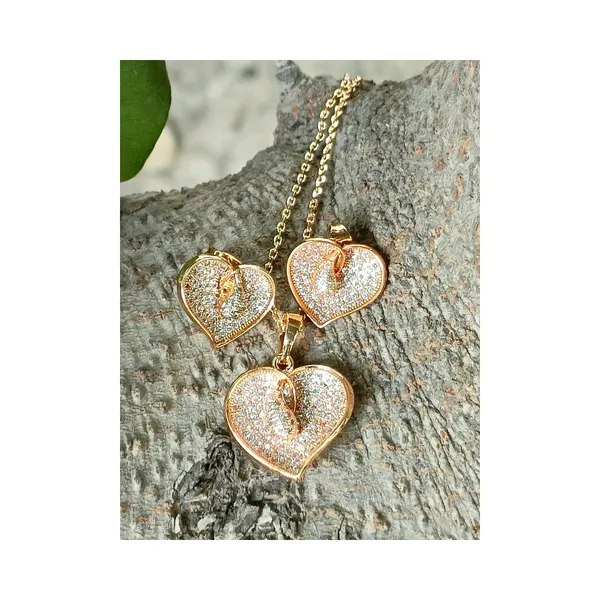 Rose_Gold_Rose_Gold_Heart_Shape__Cz_Pendant_Set_For_Women_&_Girls