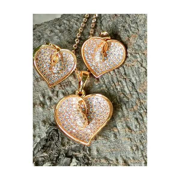 Rose_Gold_Rose_Gold_Heart_Shape__Cz_Pendant_Set_For_Women_&_Girls