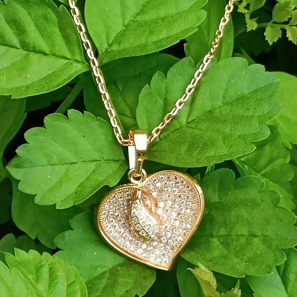 Rose_Gold_Rose_Gold_Heart_Shape__Cz_Pendant_Set_For_Women_&_Girls