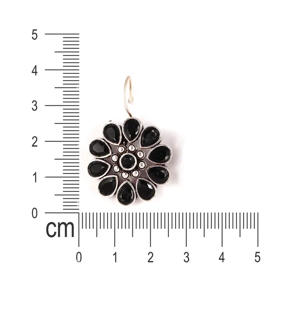Black_Floral_Design_Oxidised_Necklace_Set_With_Earrings_&_Ring_Embossed_With_Black_Colour_Glass_Stone_For_Women_&_Girls