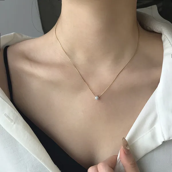 White_Six_Claws_Zircon_Stainless_Steel_Anti-Tarnish_Pendant_Necklace_–_Stylish_Western_Jewelry_for_Women_&_Girls