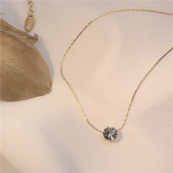White_Six_Claws_Zircon_Stainless_Steel_Anti-Tarnish_Pendant_Necklace_–_Stylish_Western_Jewelry_for_Women_&_Girls