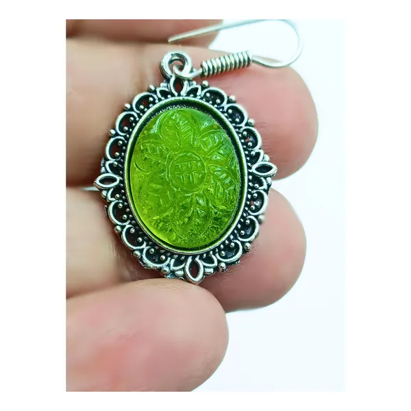 Vibrant_Lemon_Green_Oxidized_Dangler_for_Women_&_Girls