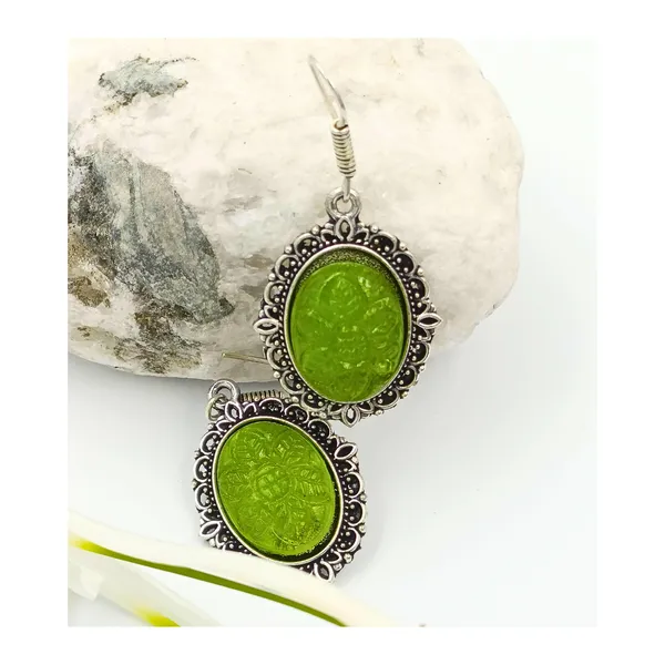 Vibrant_Lemon_Green_Oxidized_Dangler_for_Women_&_Girls