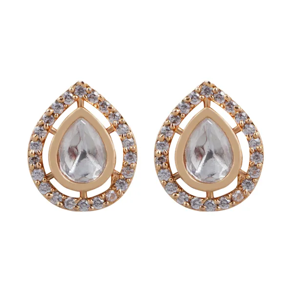 Gold_Fashionable_Water_Drop_Kundan_Pendant_Earring_Chain_Jewellery_Set_For_Women_And_Girls