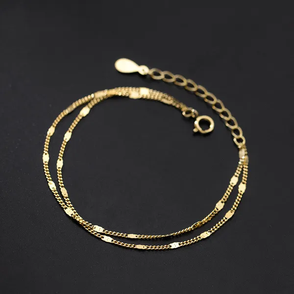 Double_design_Feminine_titanium_steel_side_flat_chain_bracelet_For_Girls_&_Women