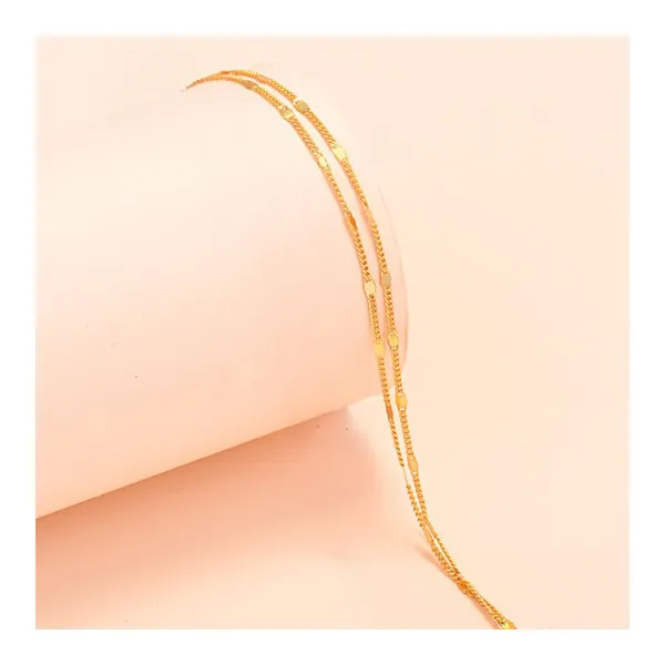 Double_design_Feminine_titanium_steel_side_flat_chain_bracelet_For_Girls_&_Women