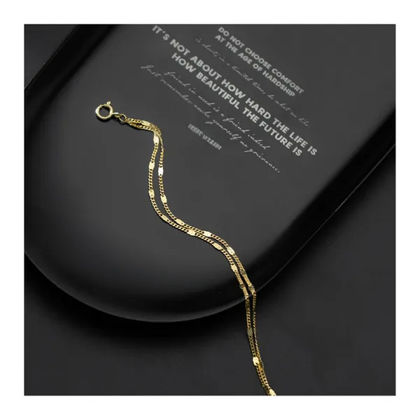 Double_design_Feminine_titanium_steel_side_flat_chain_bracelet_For_Girls_&_Women