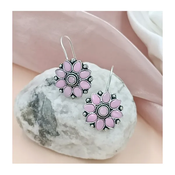 Pink_Light_Pink_Colour_Floral_Design_Oxidized_Pendant_Set_For_Women_&_Girls