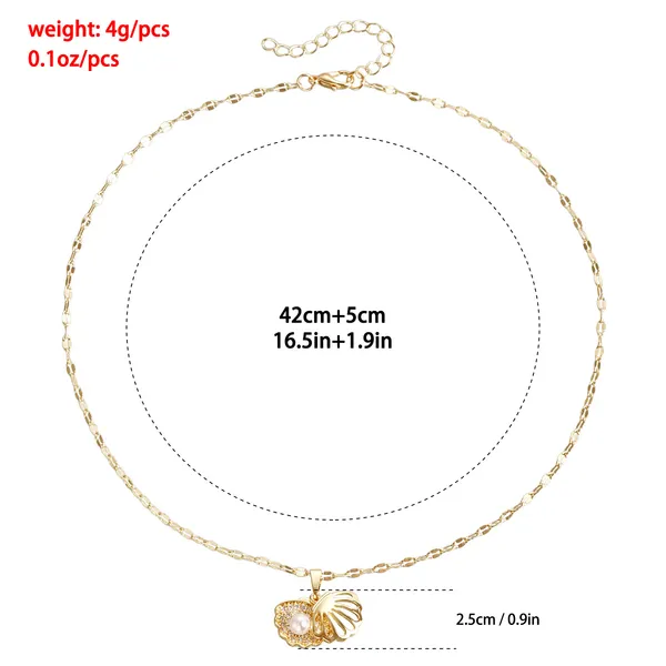 Pear_Inside_Shell_design_Titanium_Steel_Pendant_Chain_For_Women_&_Girls,_Stylish_Fashionable_western_Jewellery