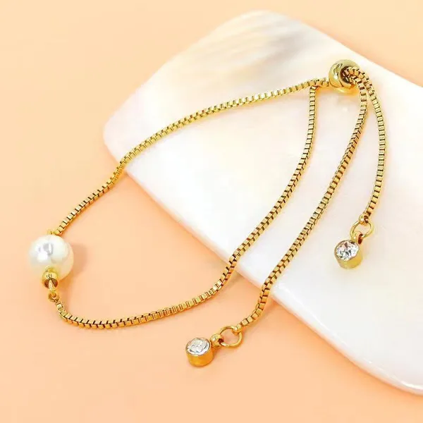 Anti_Tarnish_gold_draw_pearl_zircon_Stainless_Steel_bracelet_For_Girls_&_Women,_Stylish_Western_wear