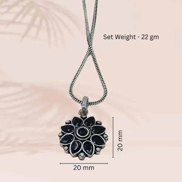 Black_Floral_Design_Oxidised_Pendant_Set_Studded_With_Premium_Quality_Black_Glass_Stone_For_Girls_&_Women