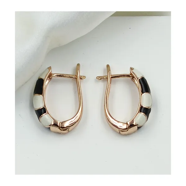 Black_&_White_Black_&_White_Polka_Dot_Painted_Hoop_With_Rose_Gold_Polish_For_Women_&_Girls.