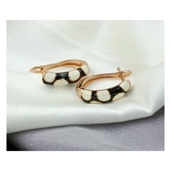 Black_&_White_Black_&_White_Polka_Dot_Painted_Hoop_With_Rose_Gold_Polish_For_Women_&_Girls.